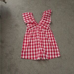 Red and White Checkered Women's Dress